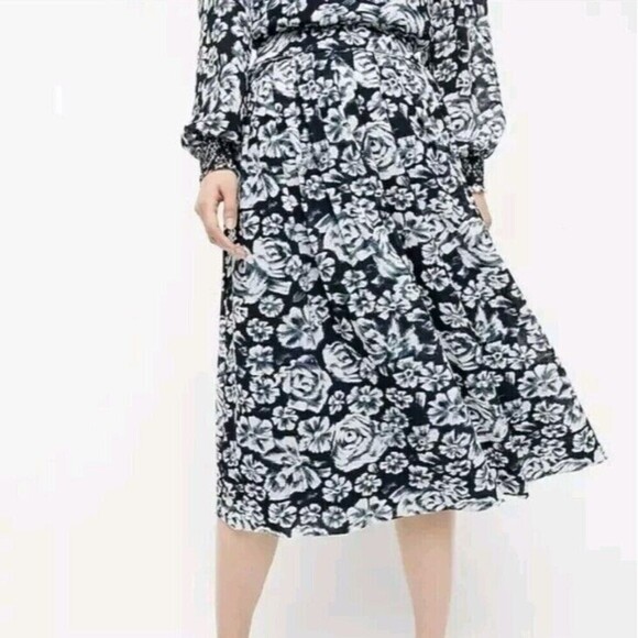 J Crew Womens Skirt Large A Line Midi Floral Pockets - Picture 1 of 10